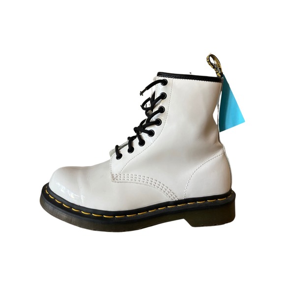 White Vinyl Doc Marten Boots Sz ladies 8 - Picture 2 of 6